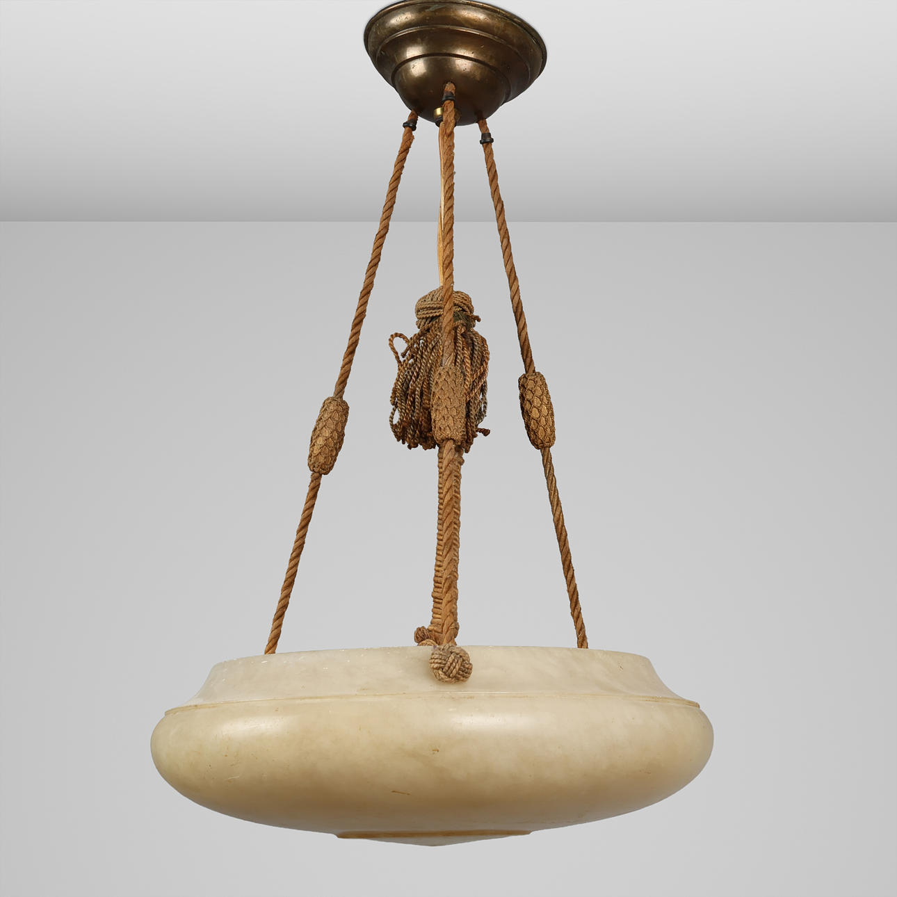 An alabaster ceiling lamp, 1920s. Art Deco.