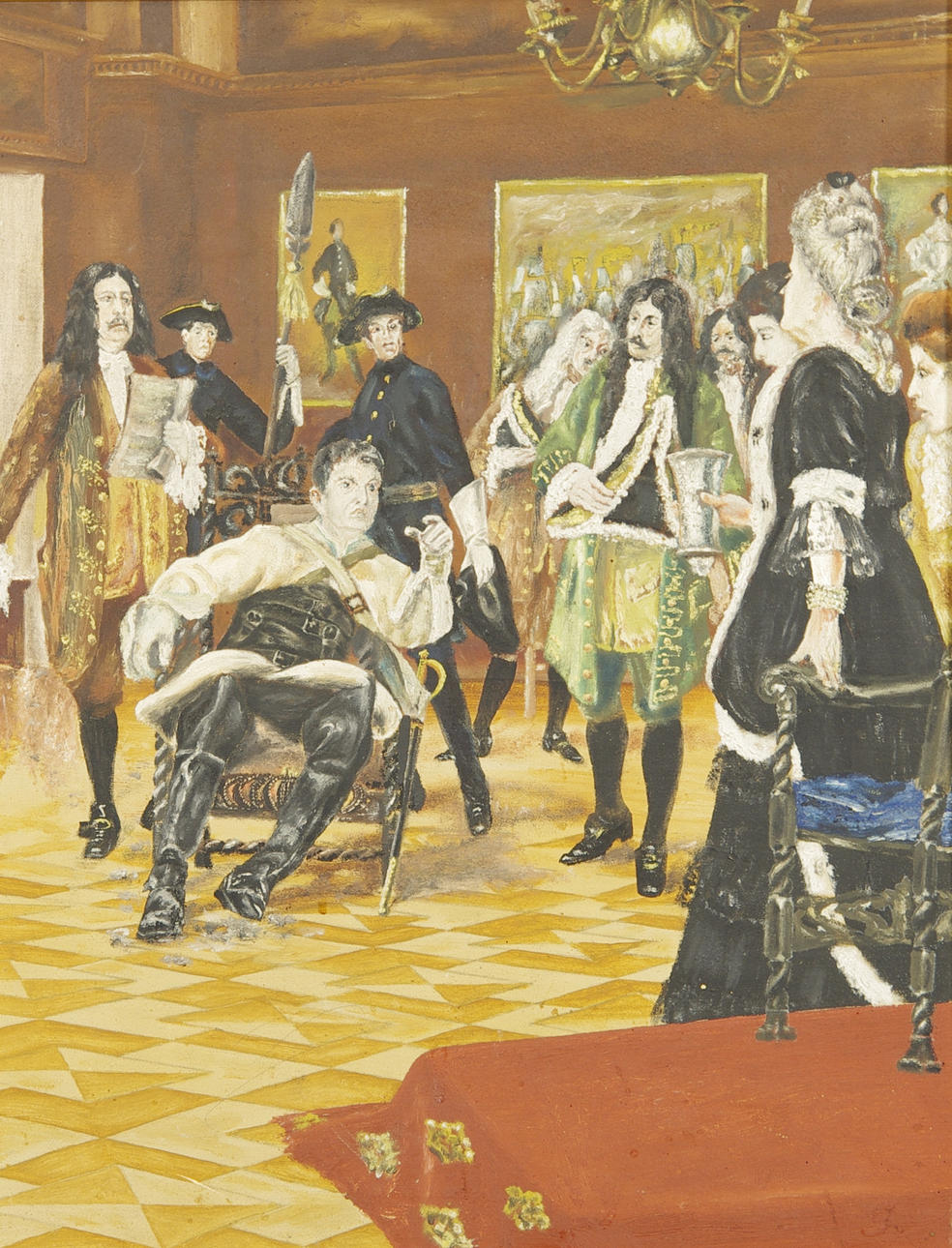 OIDENTIFIERAD KONSTNÄR. Kopia efter Nils Forsbergs "Stenbocks kurir", olja på duk, osignerad.