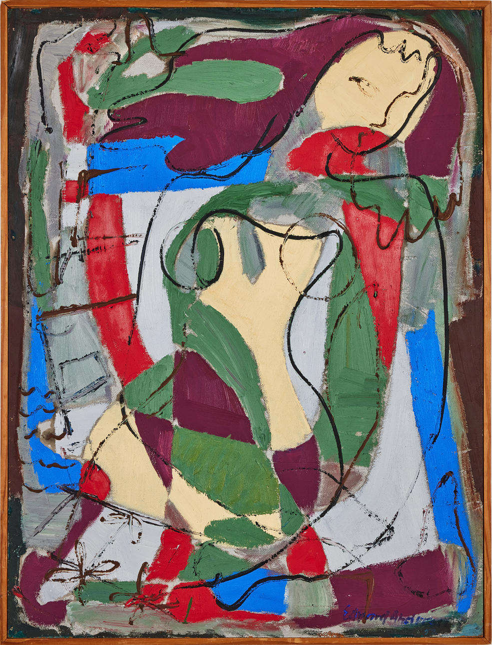 EDVARD ANDERSSON. Komposition mit sitzender Frau.