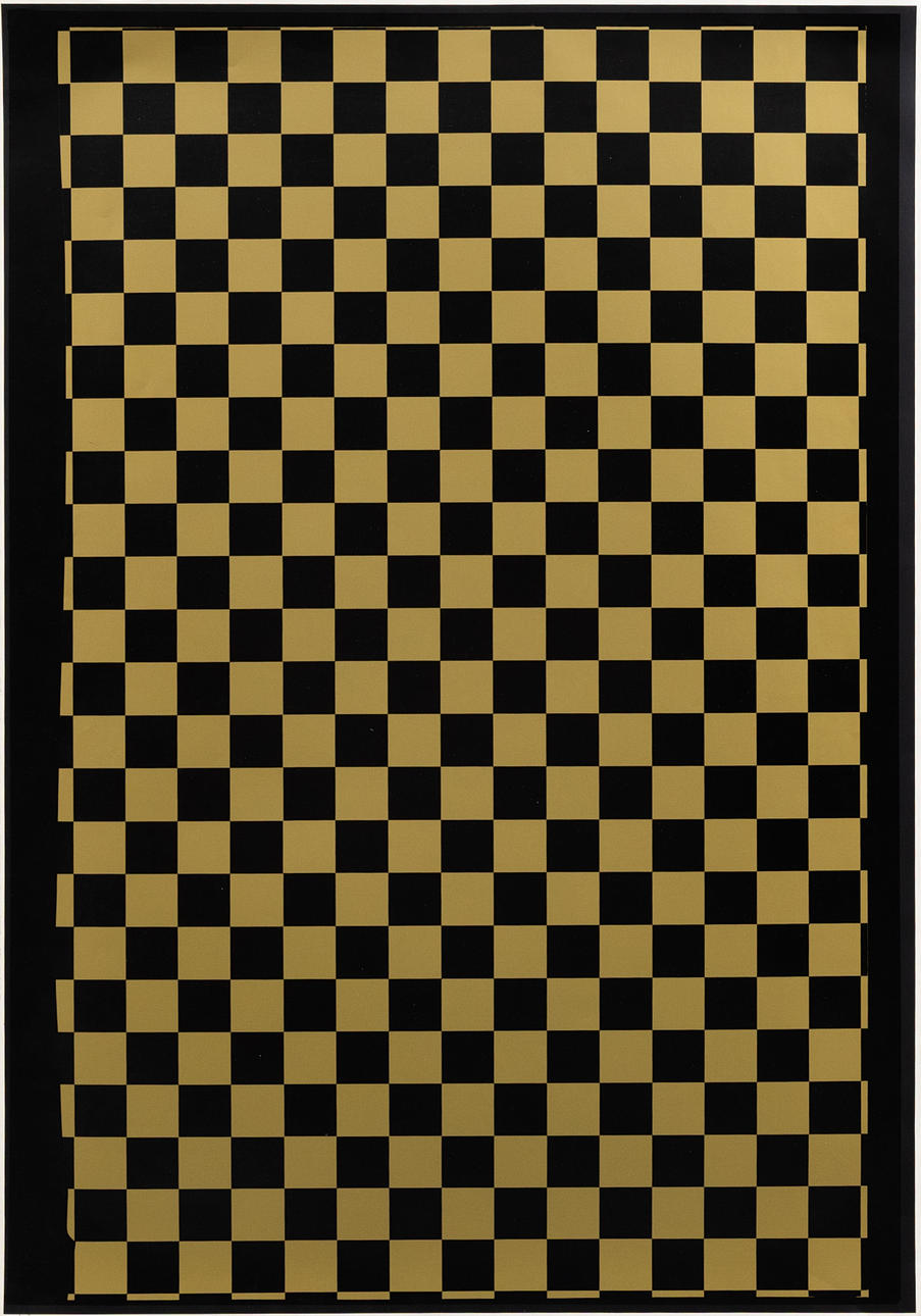 POSTER, checkerboard pattern, silkscreen printing.