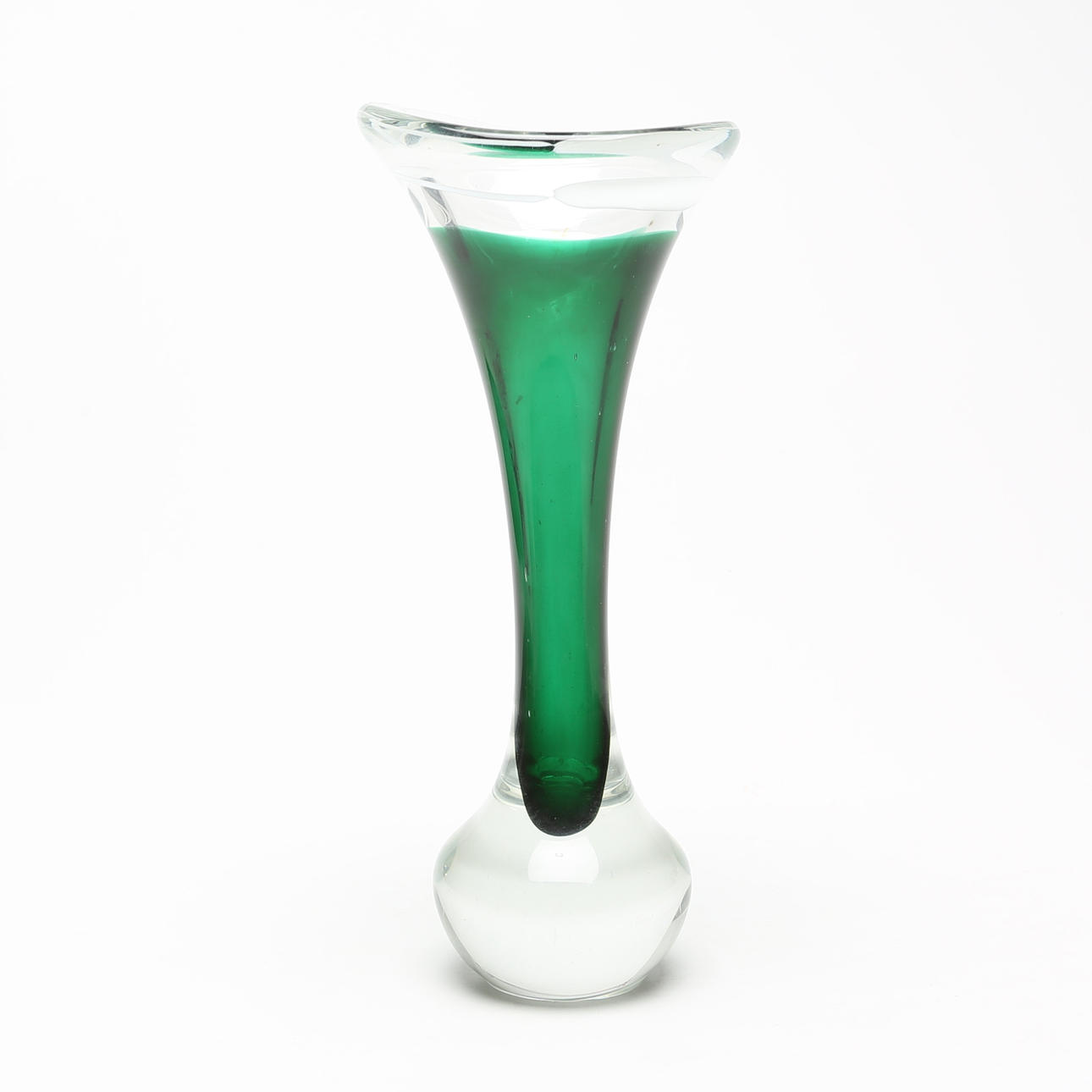 A glass vase, Flygsfors, unsigned.