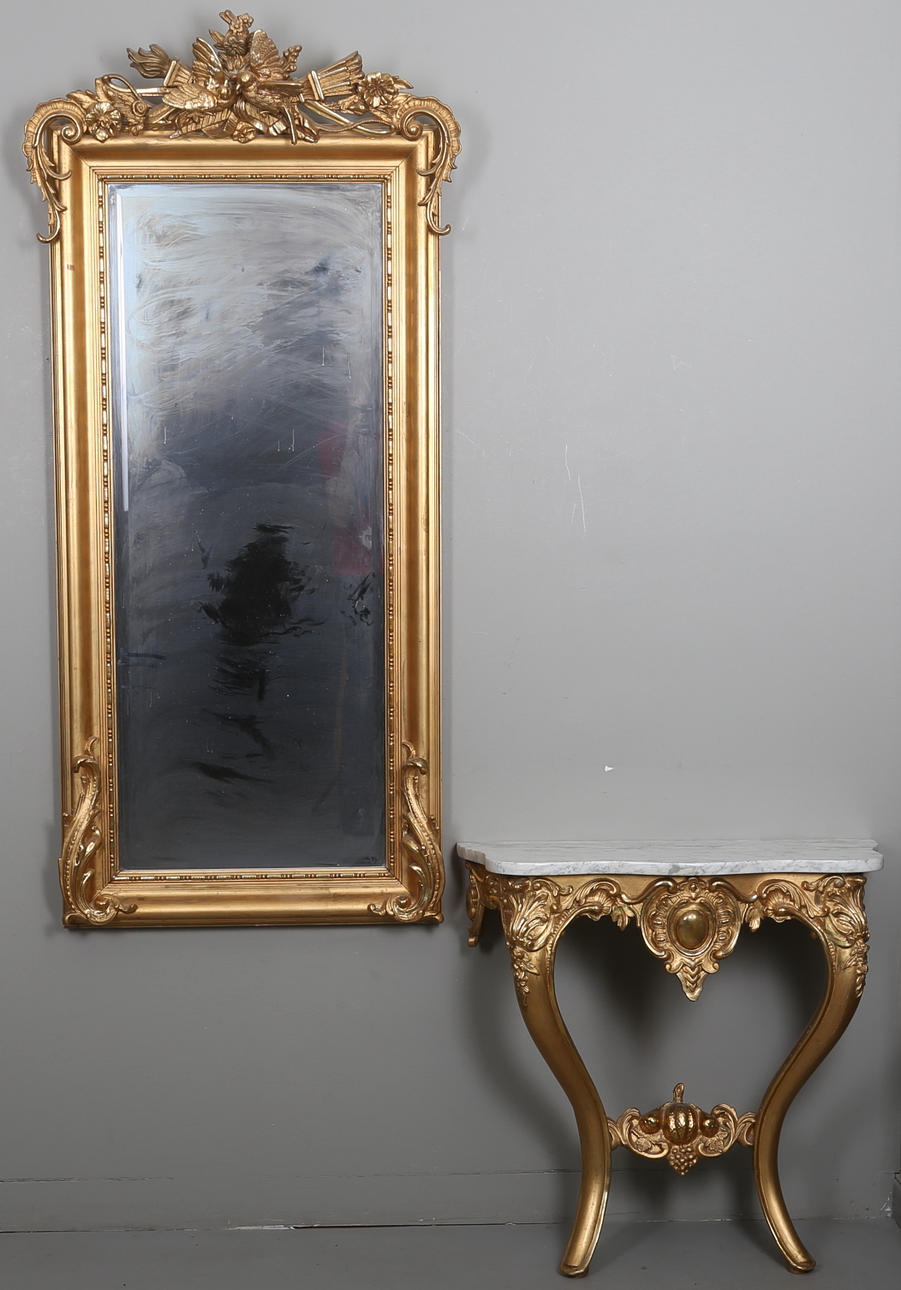 SPEGEL MED KONSOLBORD, sent 1800-tal.