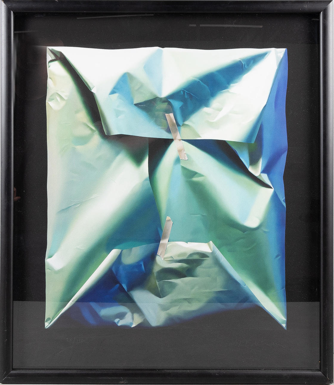 YRJÖ EDELMANN. Composición con envase, litografía en color.