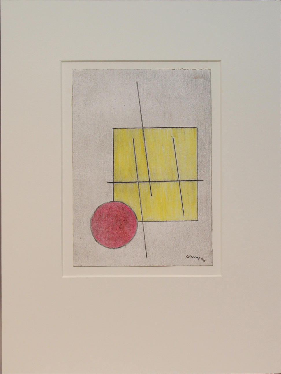 BENGT ORUP. Komposition. Blandteknik. Signerad Orup och dat -96.