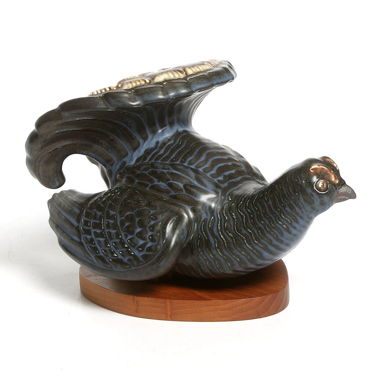 GUNNAR NYLUND. Skulptur, stengods, tjäder, signerad, Rörstrand.