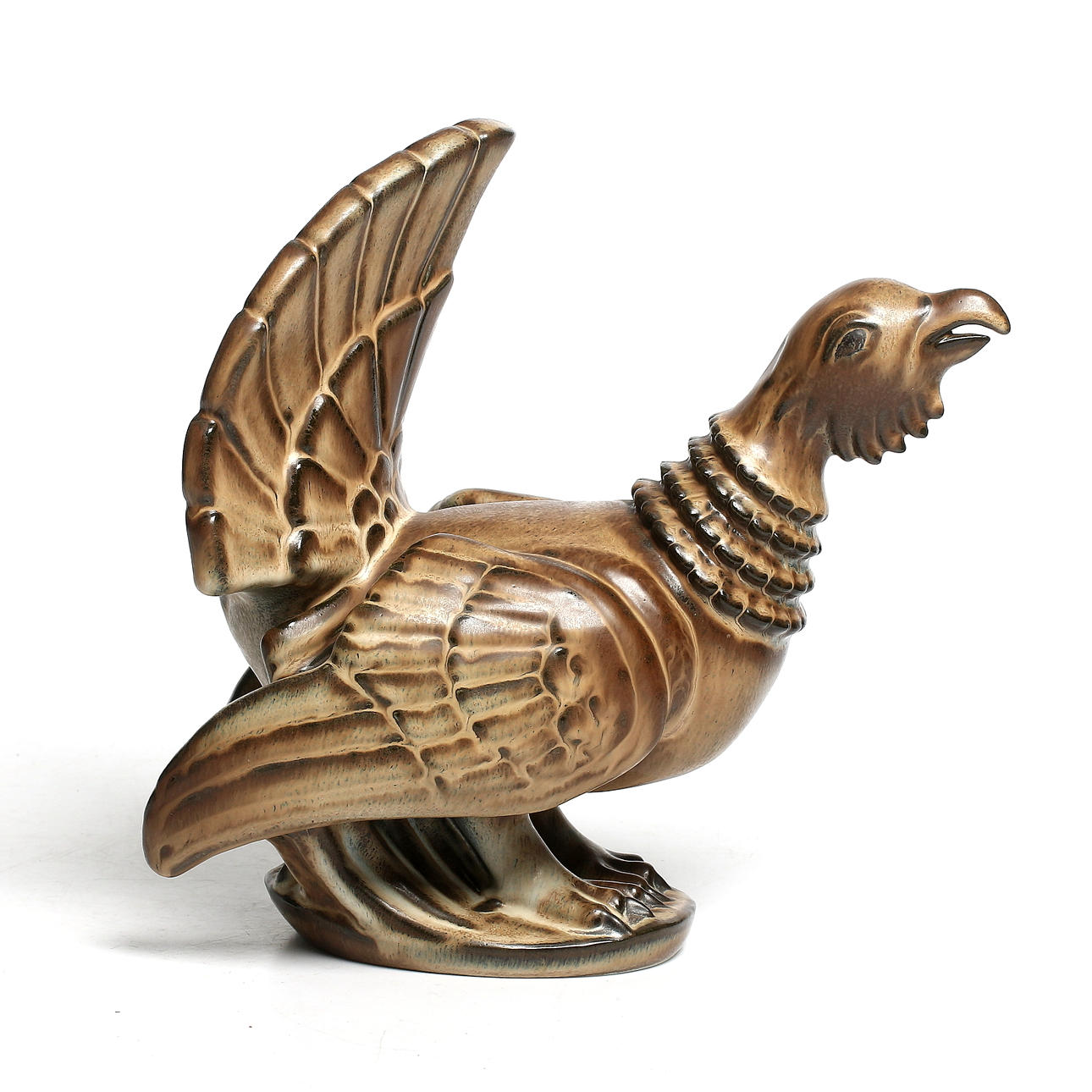 GUNNAR NYLUND. Skulptur, stengods, orre, signerad, Rörstrand.