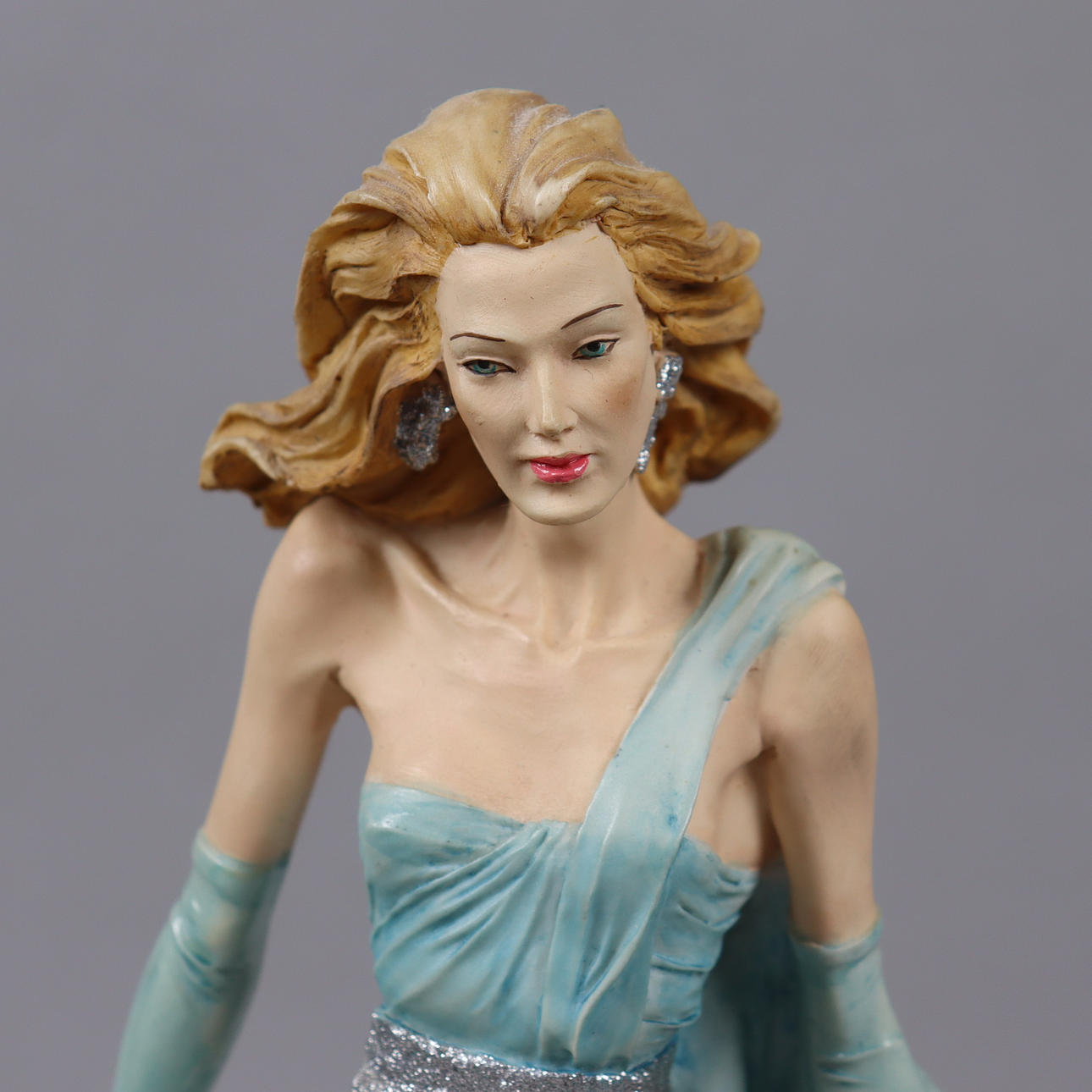 【中古】イタリア製 V.Tessaro 女性像 フィギュリン酸 高さ33cm VITTORIO TESSARO, Italy, female figure in art mass, 1980s