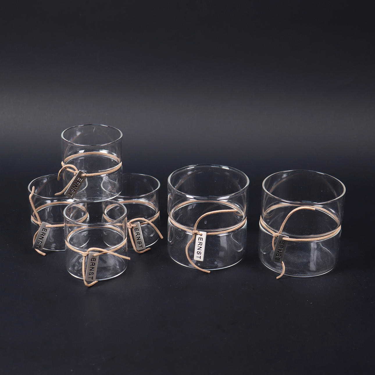 ERNST KIRCHSTEIGER DESIGN, ljuslyktor i glas, 6st.