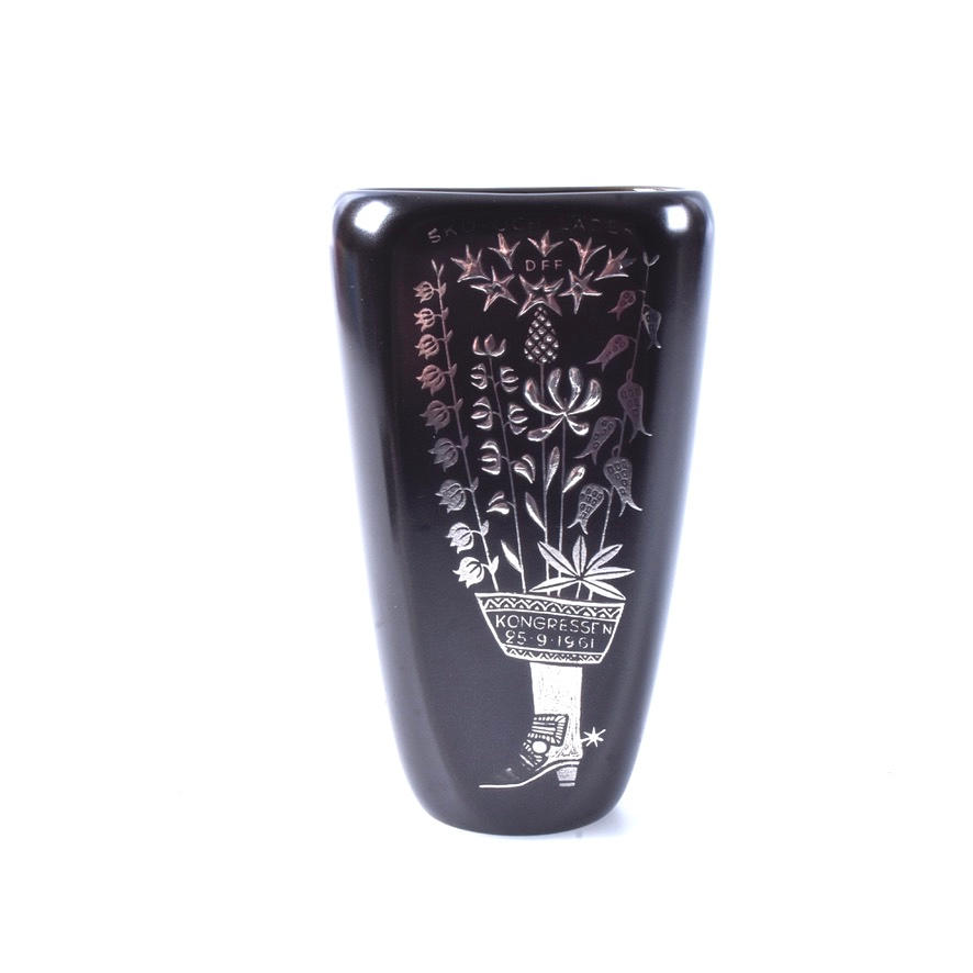 Vase, stentøj, „Facett“, Sven Jonsson, Gustavsberg.