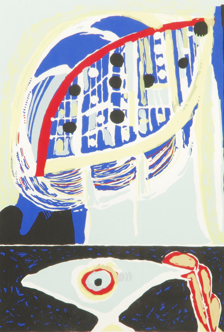 JÖRGEN NASH. "Harpan", färglitografi, signerad 1983.