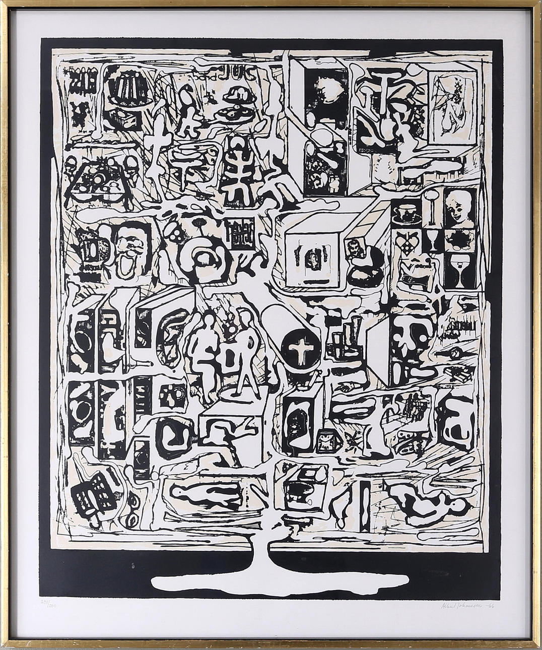 ALBERT JOHANSSON. Figurer, litografi, numrerad 298/500, signerad.