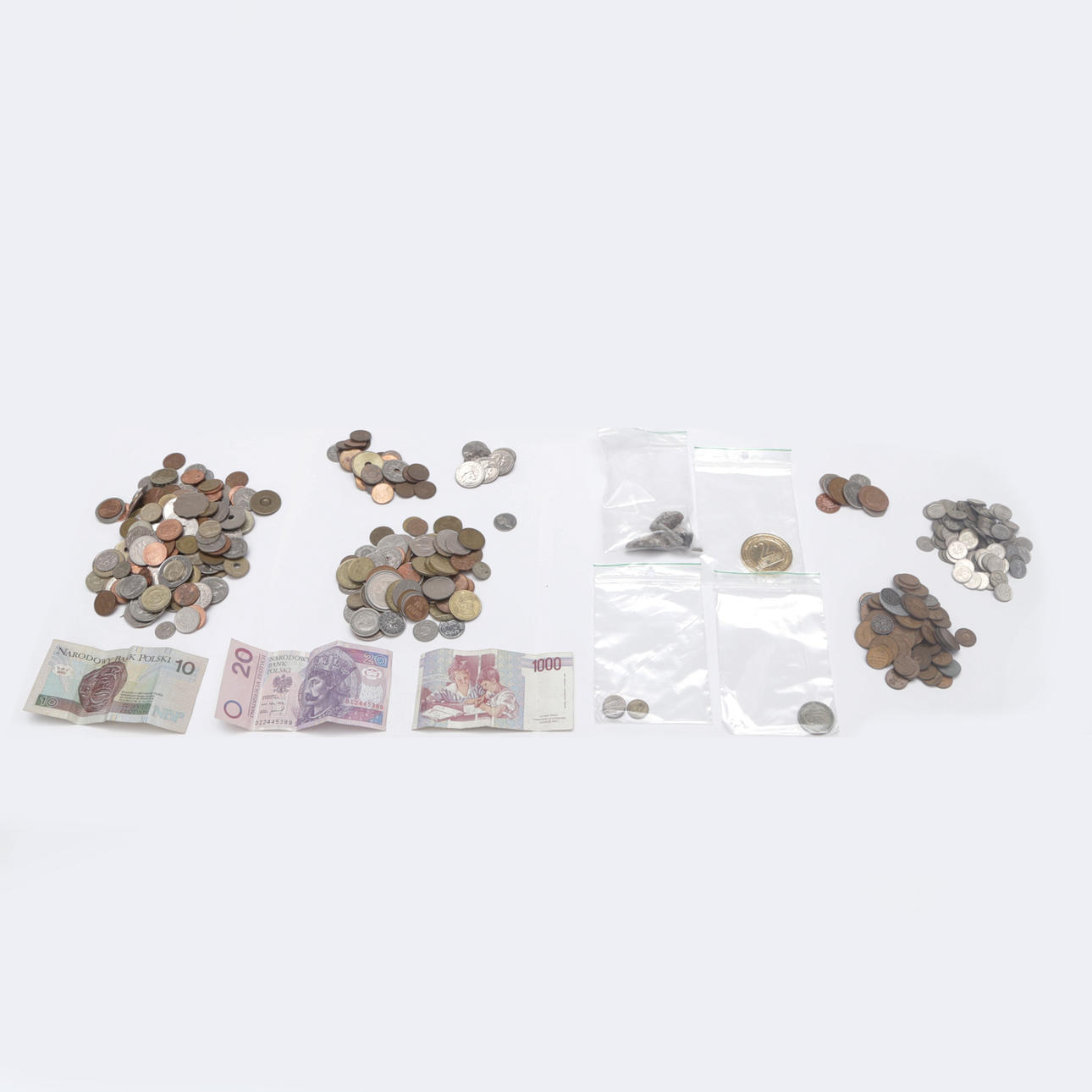 COINS, and more, in box, single silver coins included.