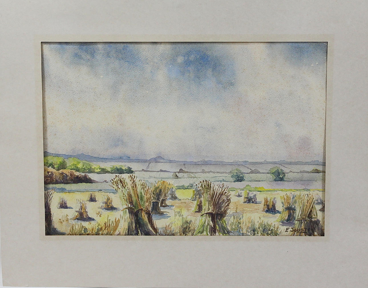 ERNEST GEORGE W SOUSTER. akvarell, landskap, signerad.