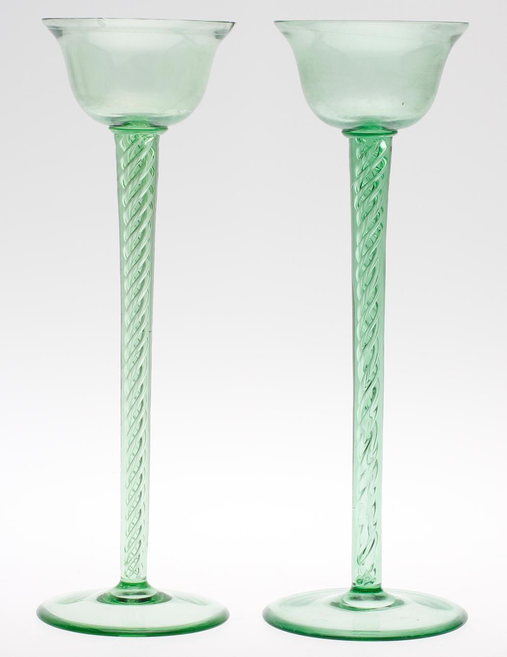 BORDSUPPSATSER, ett par, glas, 1900-tal.