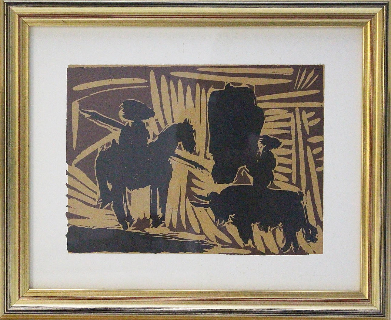 PABLO PICASSO. linoliumsnitt, " Avant la Pique " osignerad.