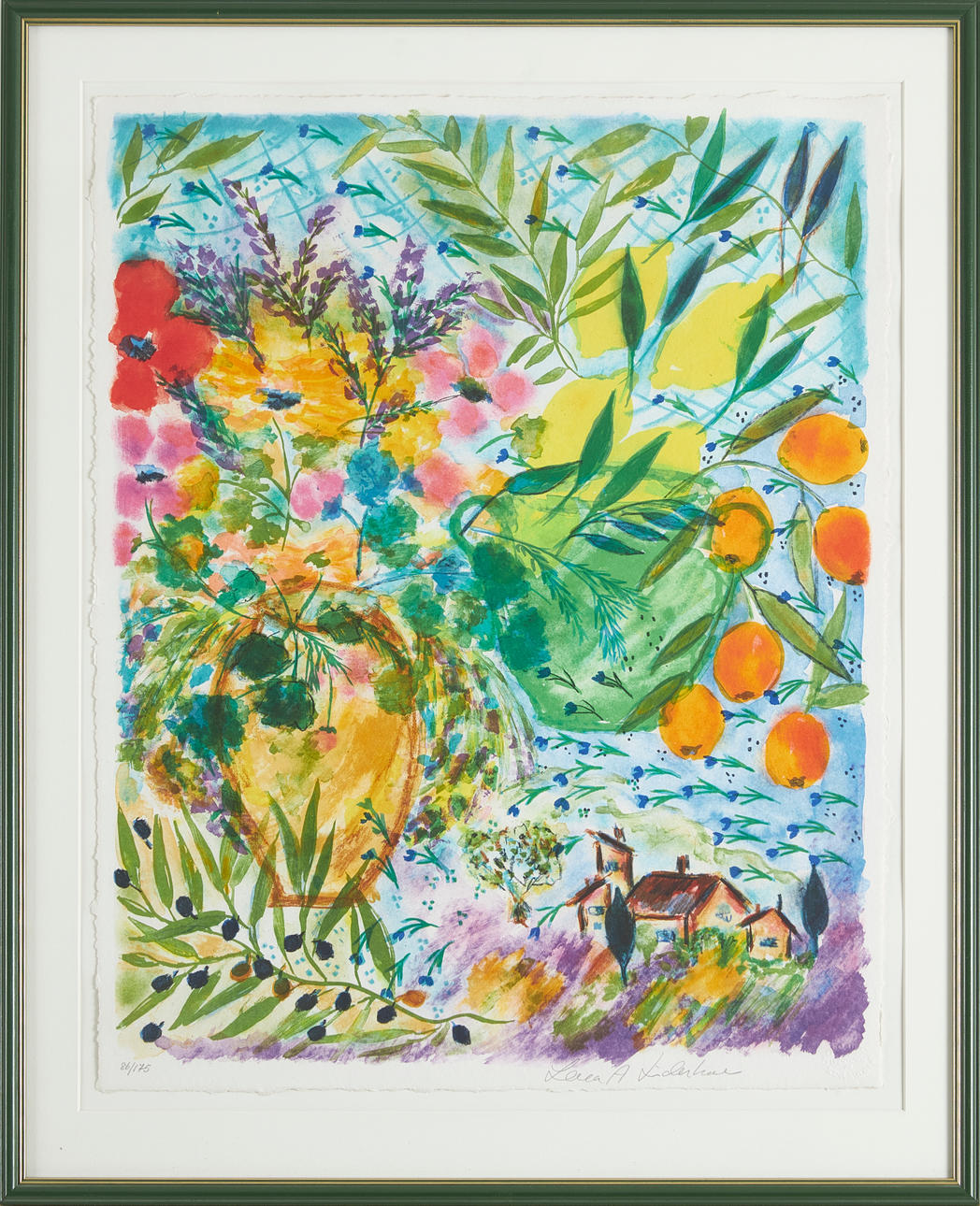 LENA LINDERHOLM. Stilleben Provence, Farblithografie.