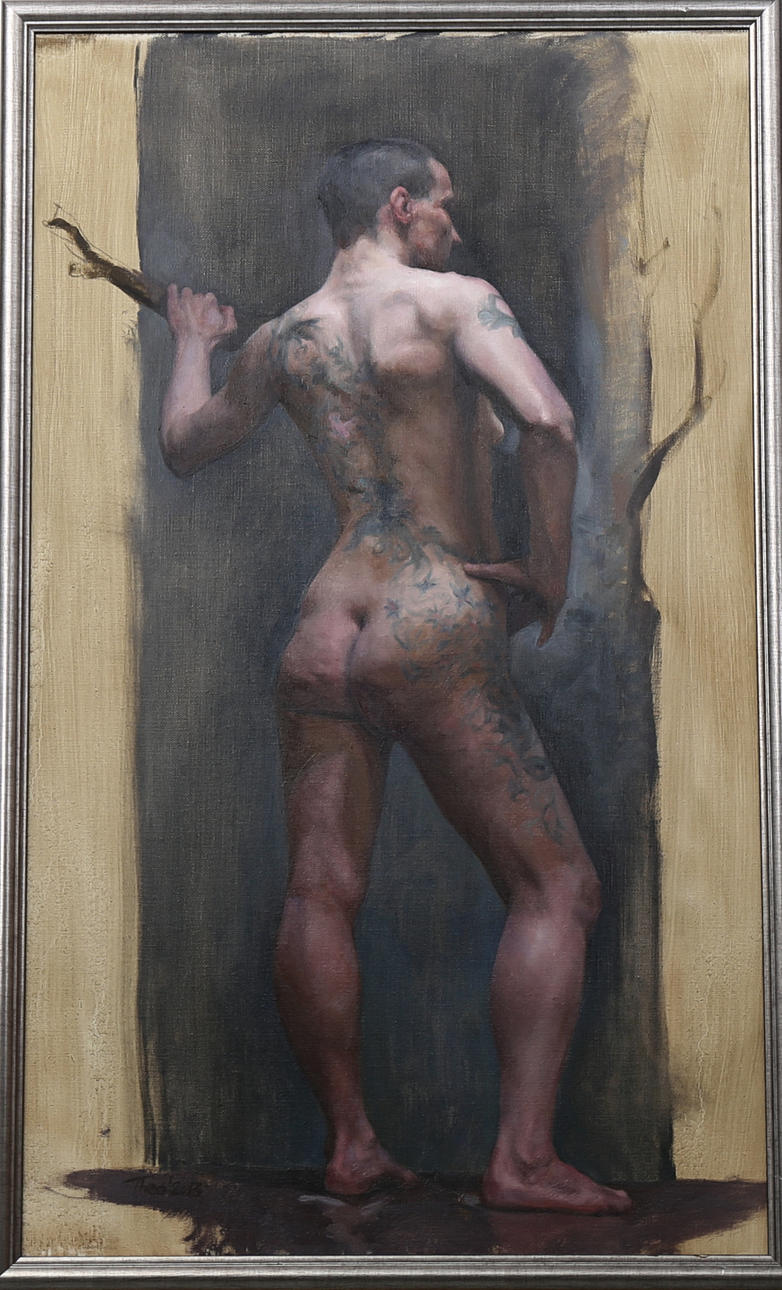 THEODORA DANIELA CAPAT. Modell, olja på duk, signerad.