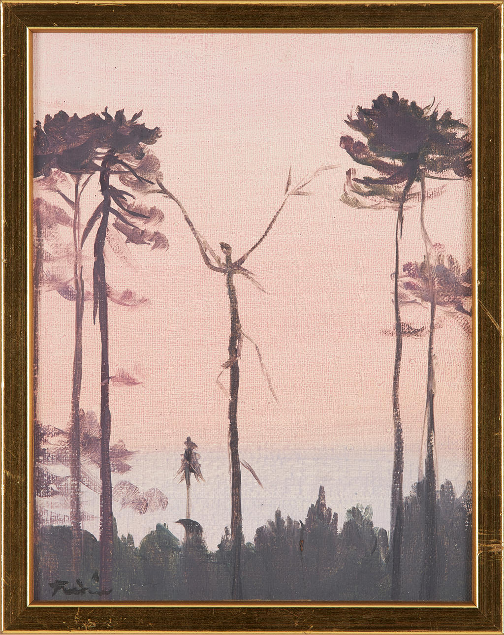 VERA FRISÉN. Landschaft in Rosa.
