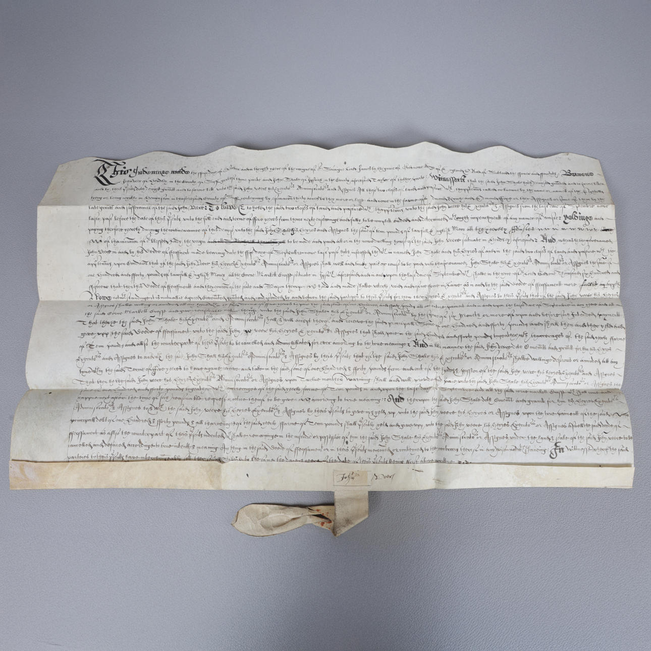 SUFFOLK, MANUSCRIPT INDENTURE, JAMES I.