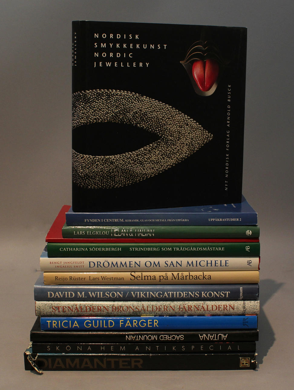 Parti konstböcker (13). Bl a Nordisk smykkekunst.