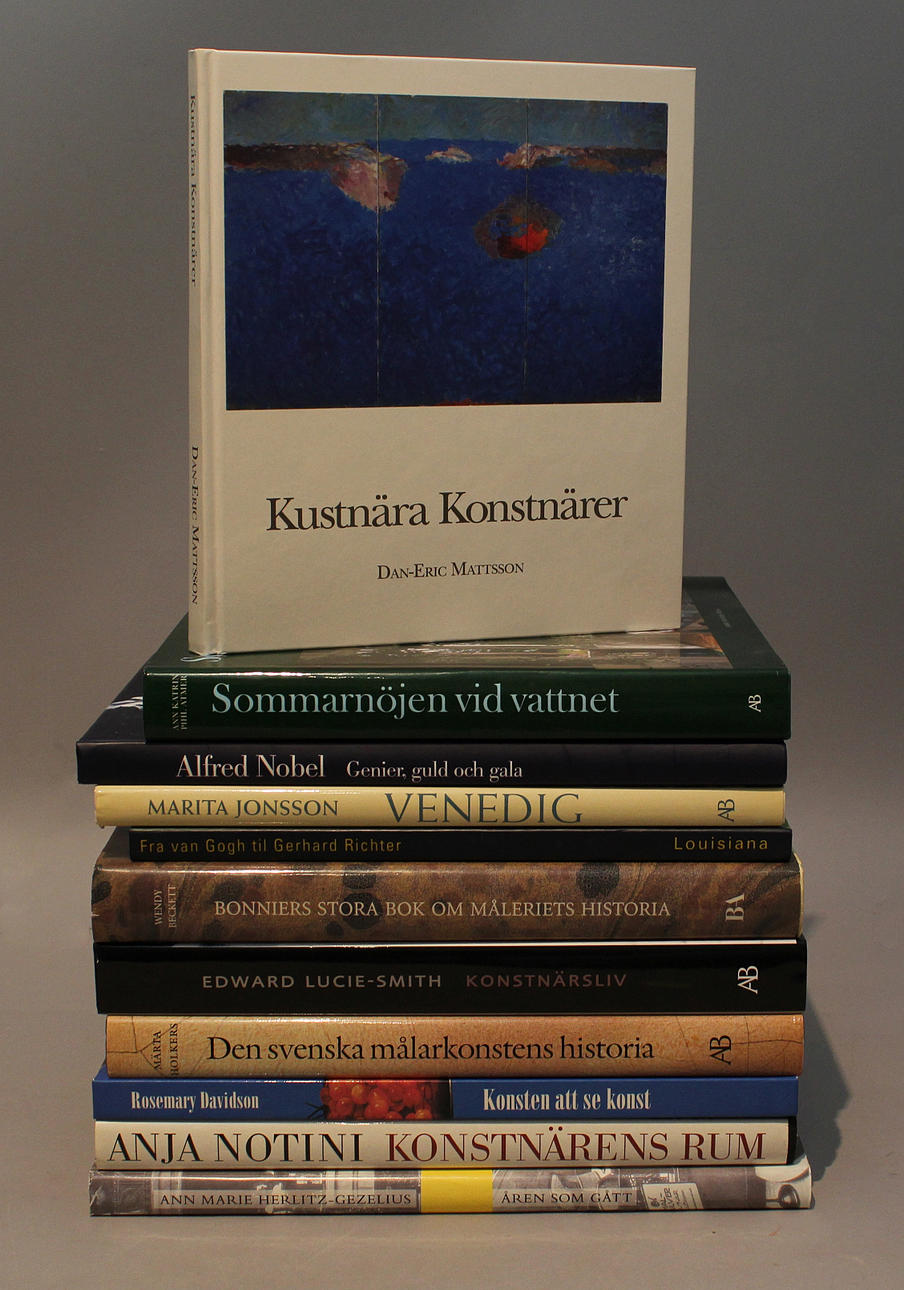 Parti konstböcker (11). Bl a Kustnära konstnärer av Dan-Eric Mattsson etc.