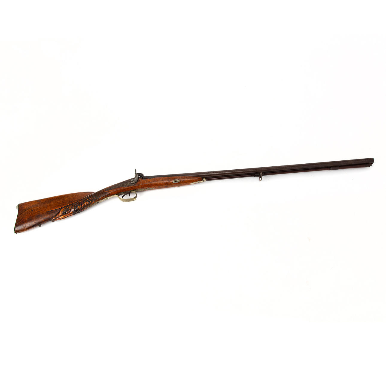 PERCUSSION LOCK RIFLE. The barrel marked “Damas d'acier”, Middle Europe ...
