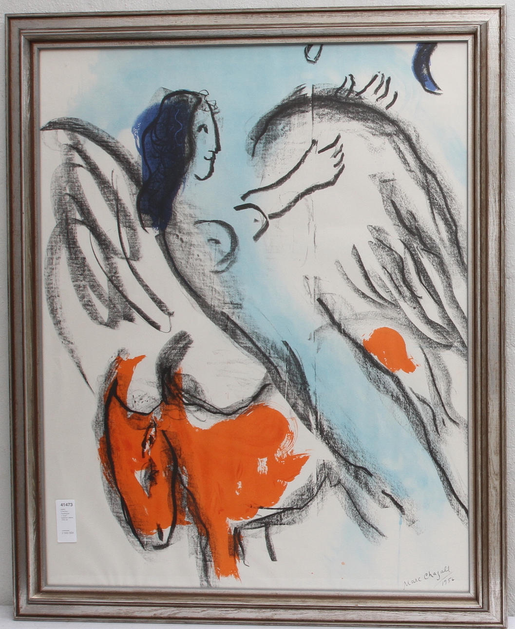 MARC CHAGALL. EFTER. Färglitografi. "L´ange", 1956.