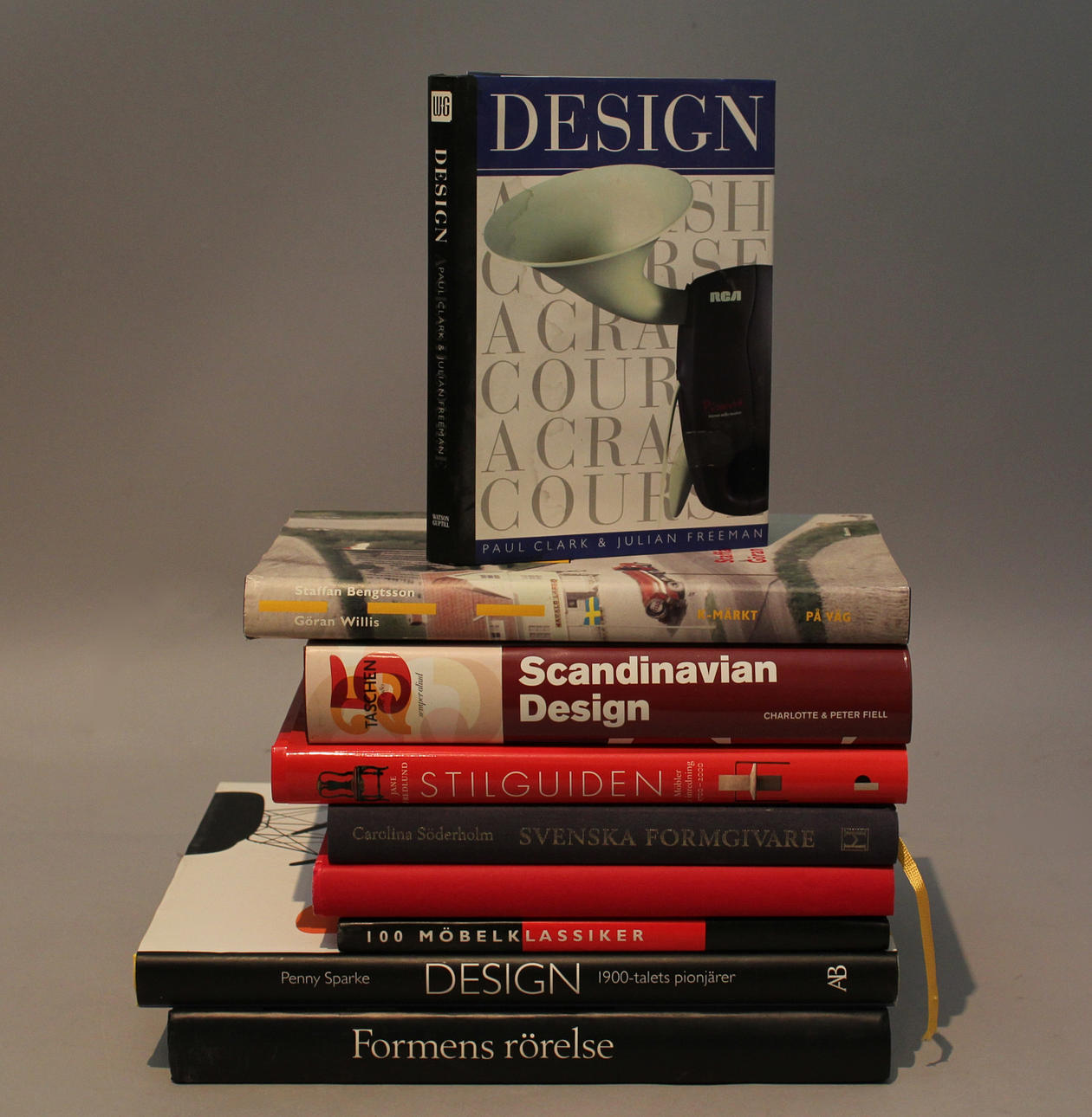 Parti designböcker (9). Bl a Design. av Paul Clark&Julian Freeman.