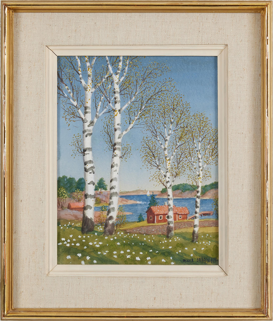 OSKAR BERGMAN. Björkar vid havet.