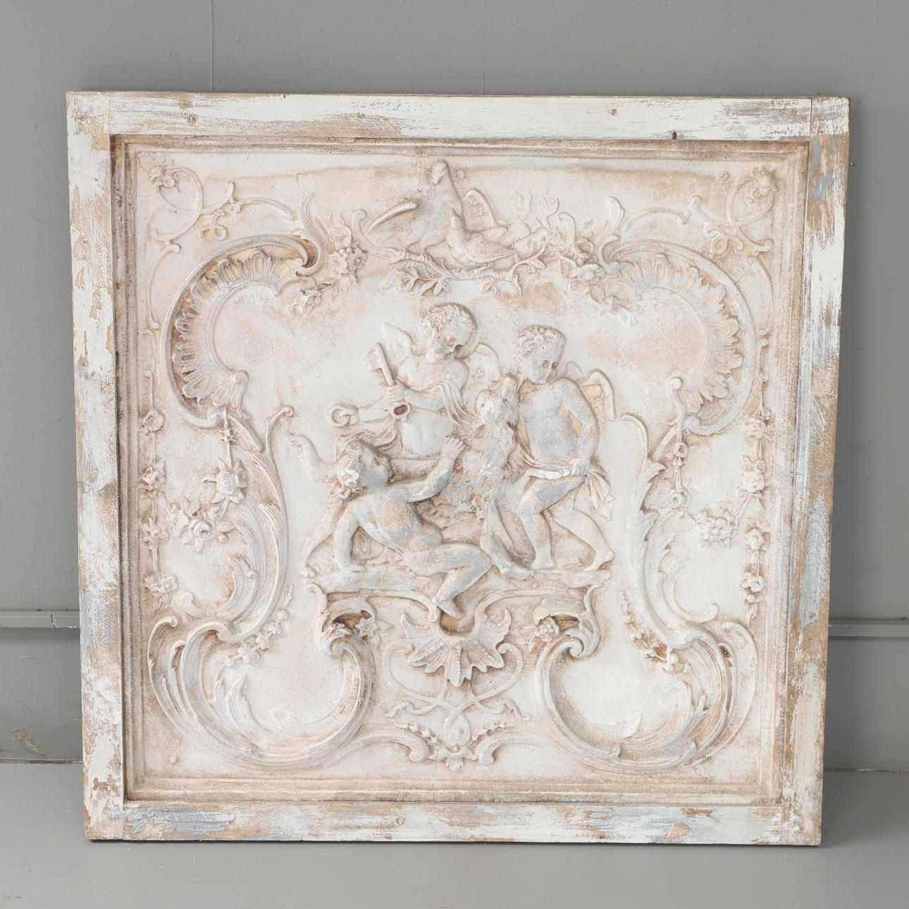 VÆGPANEL, stuk, gips på træramme, Frankrig.