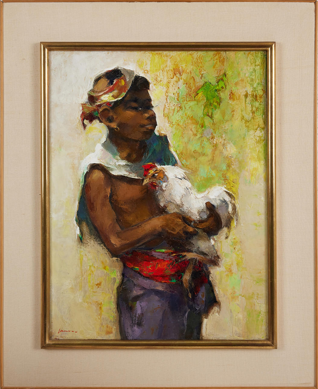 GERARD PIETER ADOLFS (1898-1968). Junge mit Henne.