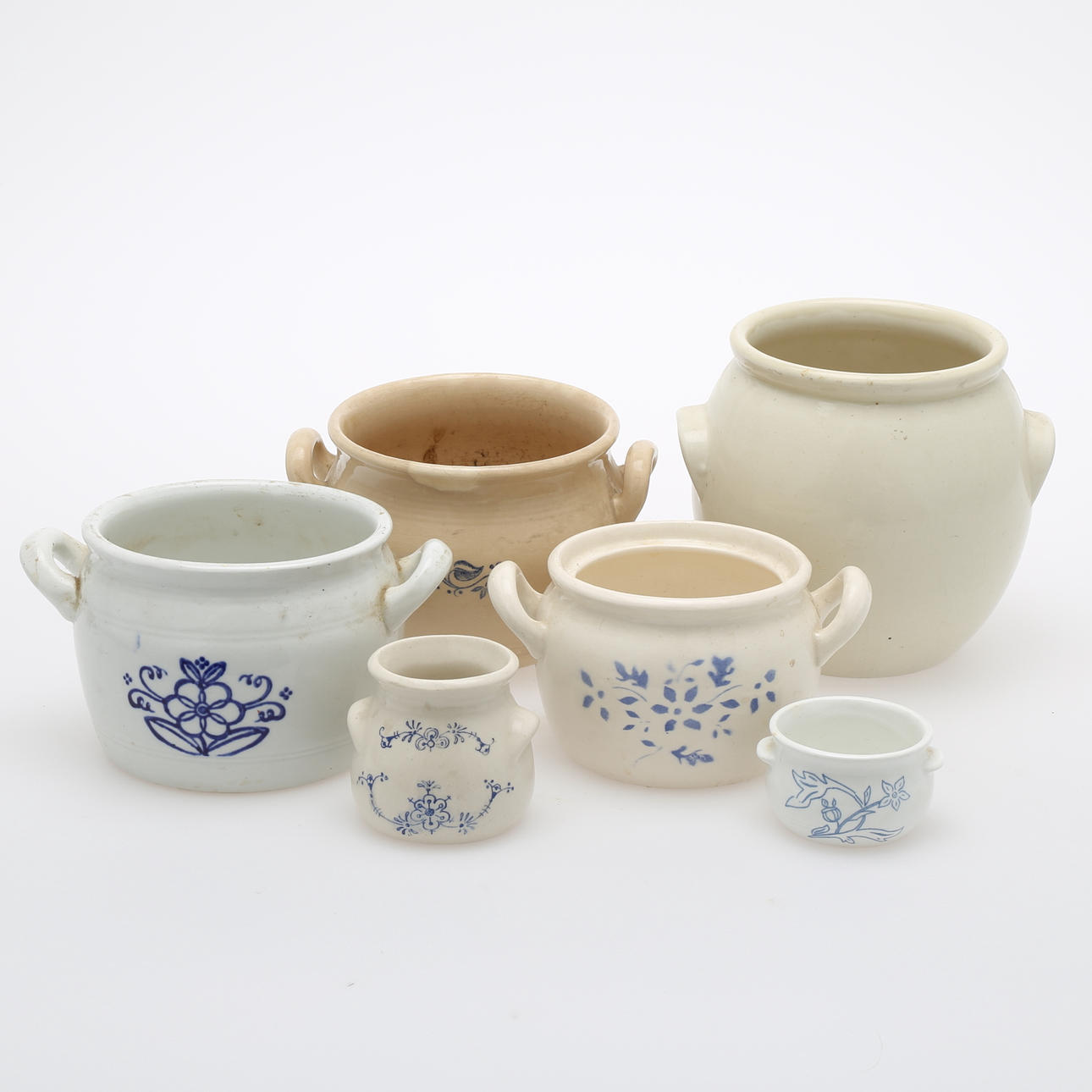 KRUS, 6 st, blåvita, Rörstrand, Arabia, Gustavsberg.