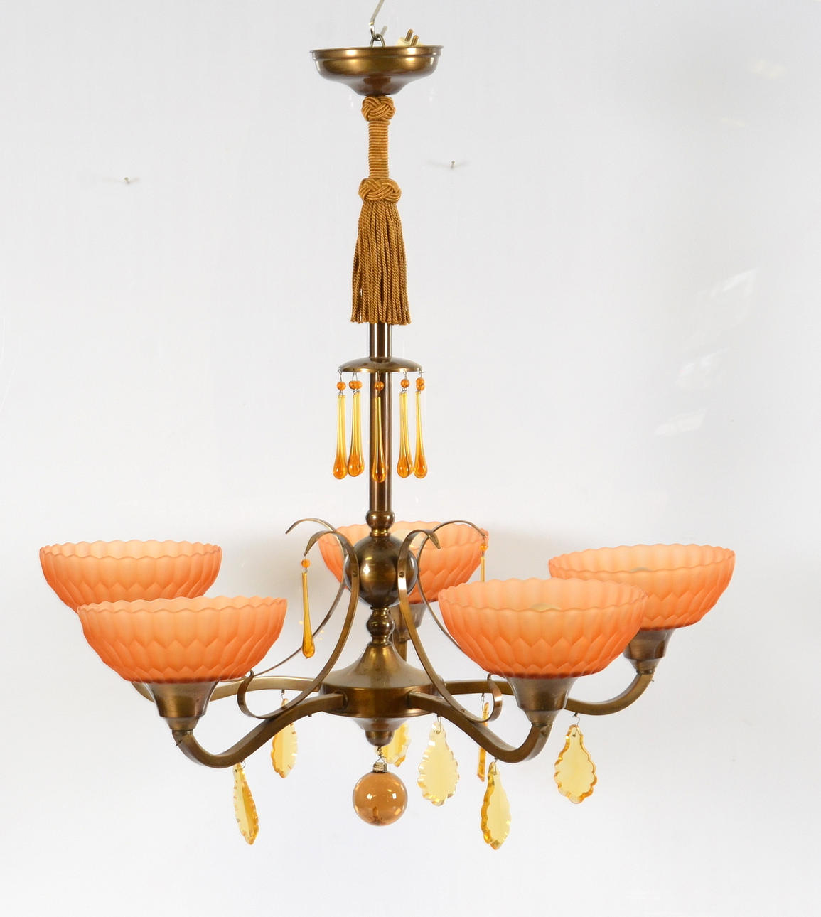 TAKLAMPA, 5-ljusarmar, 1930/40-tal.