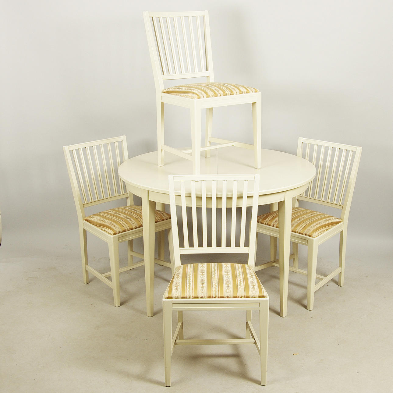 MATSALSGRUPP, vitmålad, gustaviansk stil, s.k Leksandsmodell.