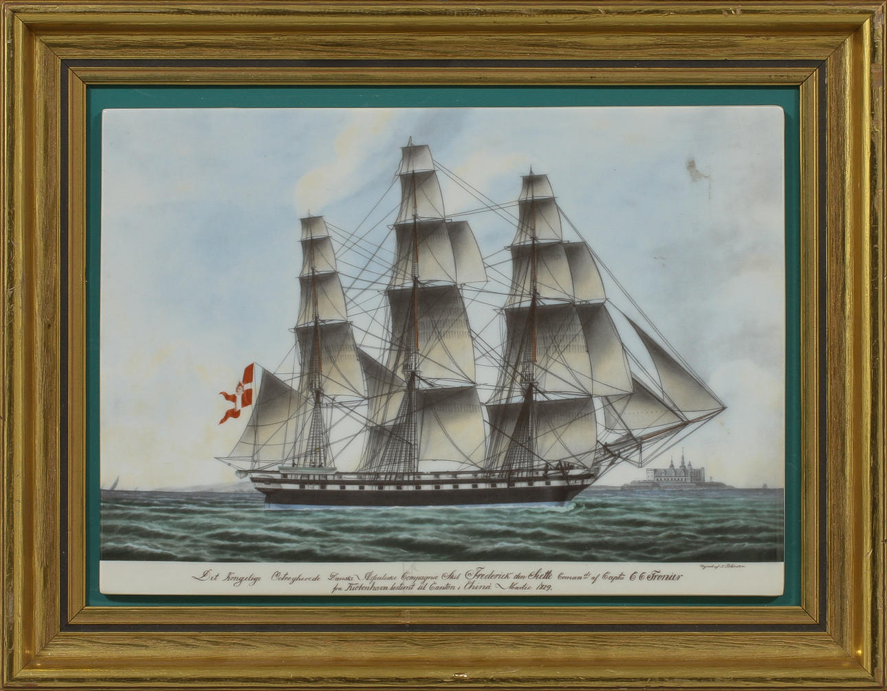 VÄGGPLAKETT, Keramik, "Det Kongelige Octroherede", Jacob Petersen, Bing och Gröndahl.