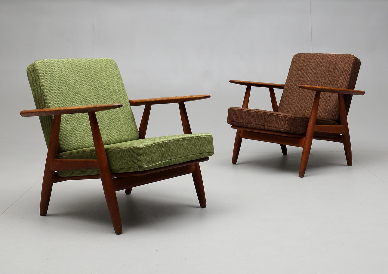 FÅTÖLJER, ett par, modell GE-240 (Cigarren/ Cigar Chair), Hans J Wegner, Getama, Danmark, 1960-tal.