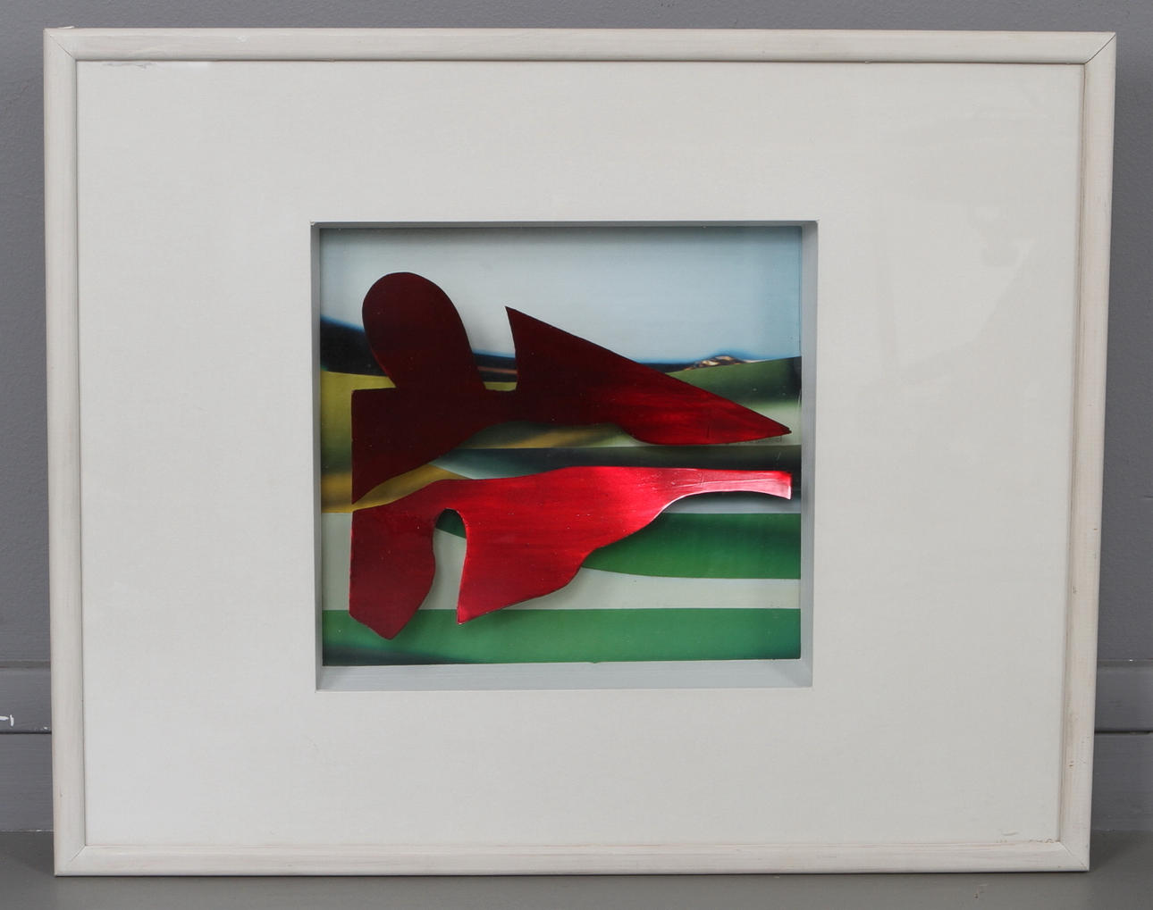 STIG ÅKE LUND. Komposition, blandteknik, signerad.