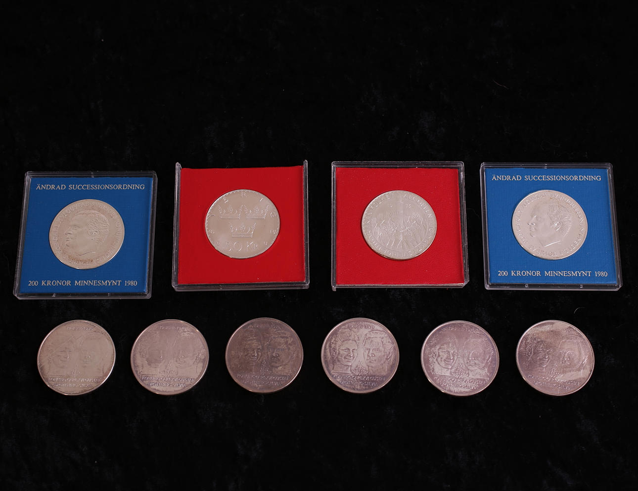 SILVERMYNT, 10 st (2+2+6), 1970/80-tal.