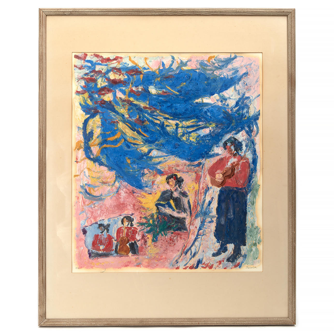 HERMAN TALVIK. Music scene, mixed media, signed and dated 1956.