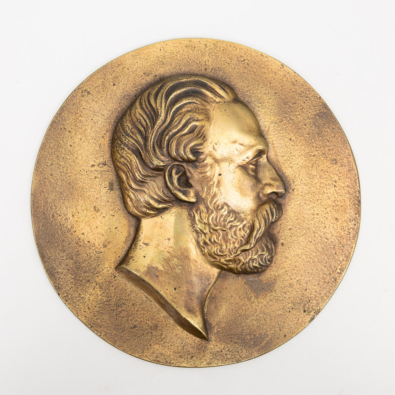 G.A NYSTRÖM. Portrait medallion depicting Charles XV, around the turn of the century 1800/1900.