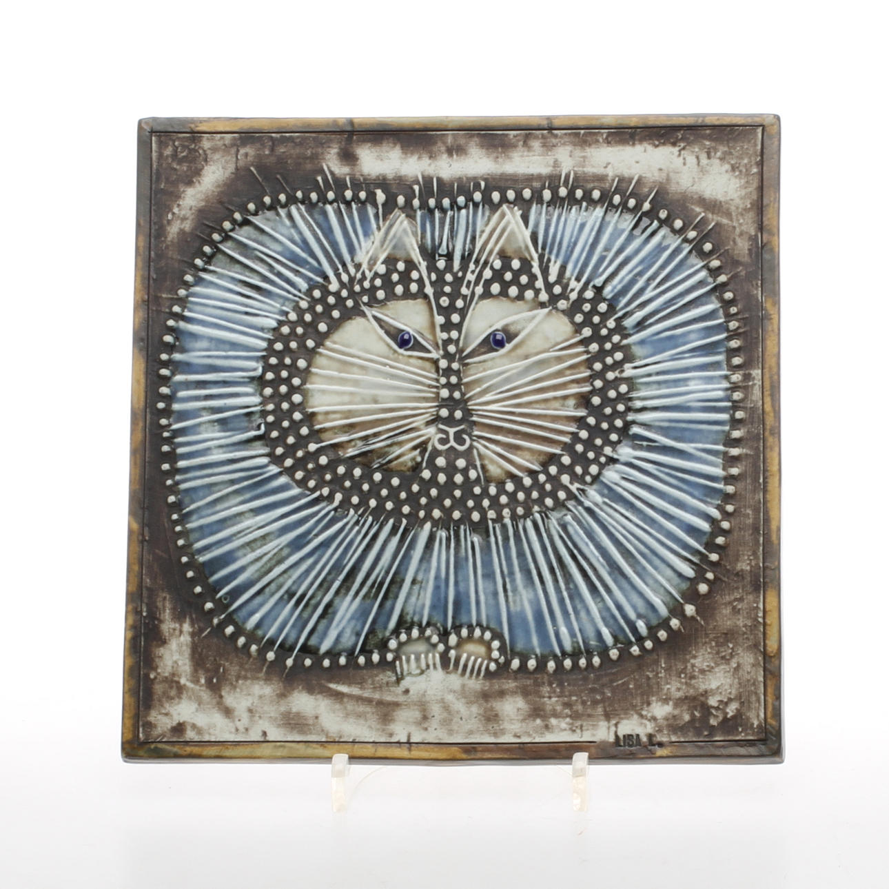 VÄGGPLAKETT/RELIEF, stengods, Katt, Lisa Larson, Gustavsberg.