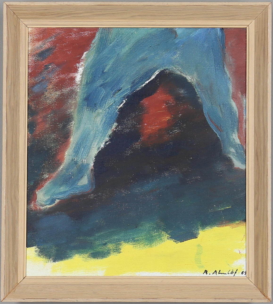 BERTIL ALMLÖF. "Steget", olja på duk, signerad samt daterad '89.