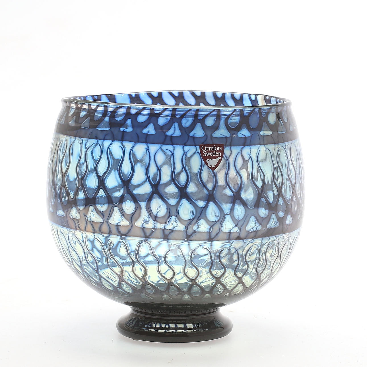 VAS, glas, "Höstregn", Graal, Eva Englund, Orrefors Gallery, signerad och daterad 1988.