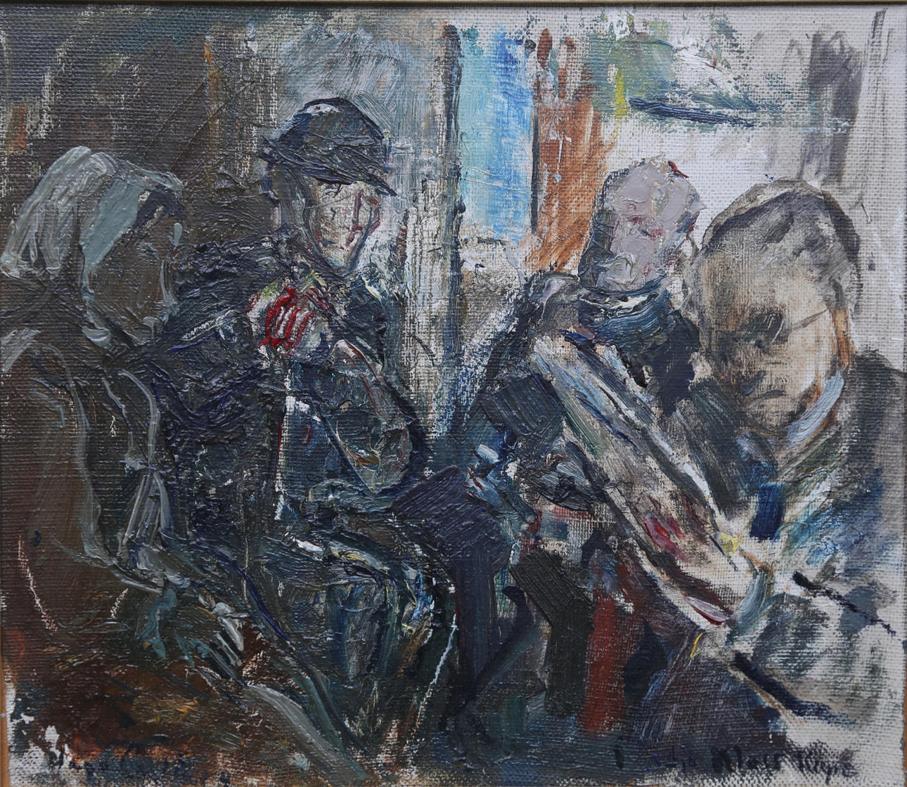 HUGO CARLBERG. Olja på pannå. Signerad.