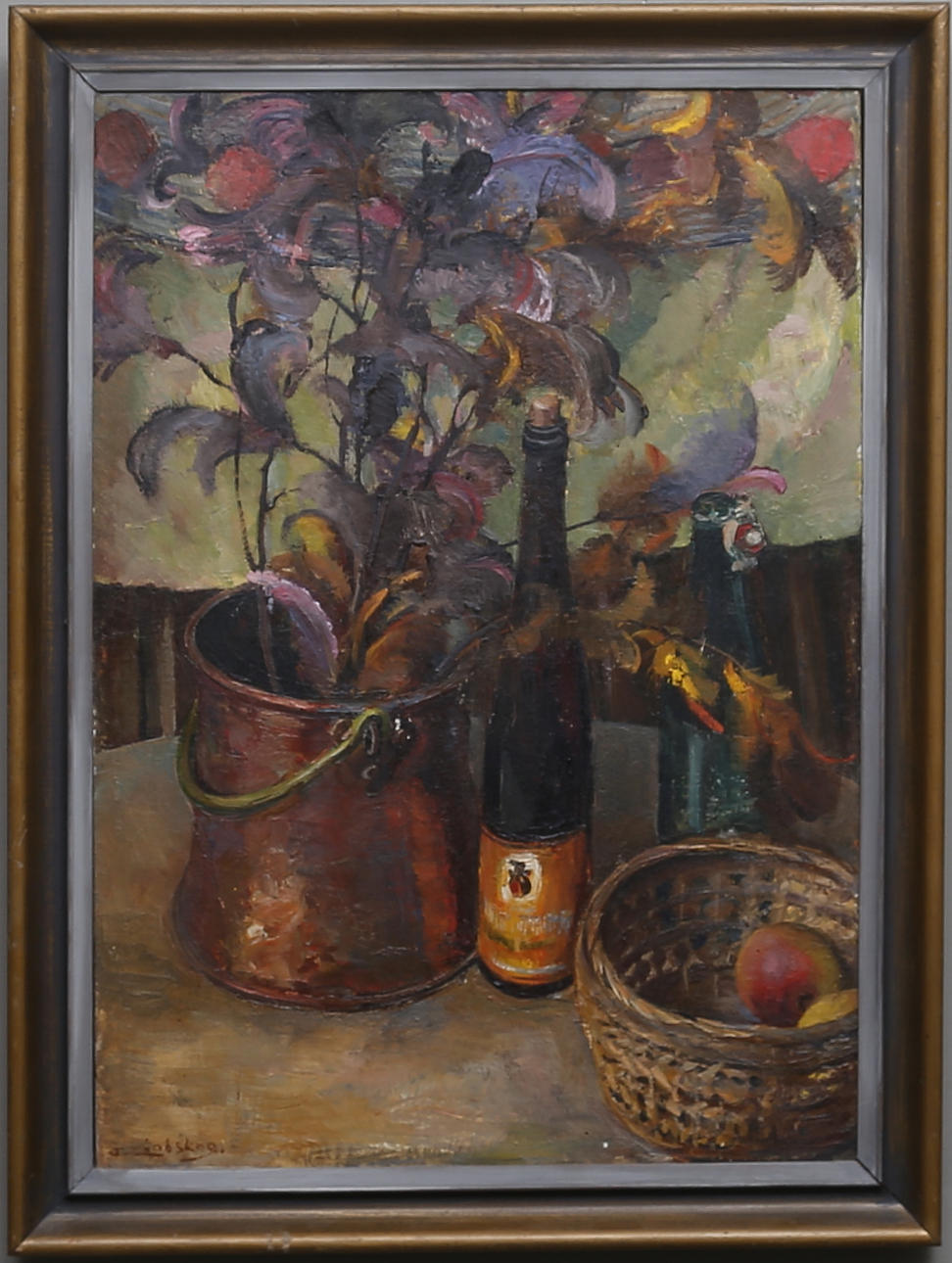 JOSEF LINDSKOG. Stilleben. Olja på duk. Signerad.