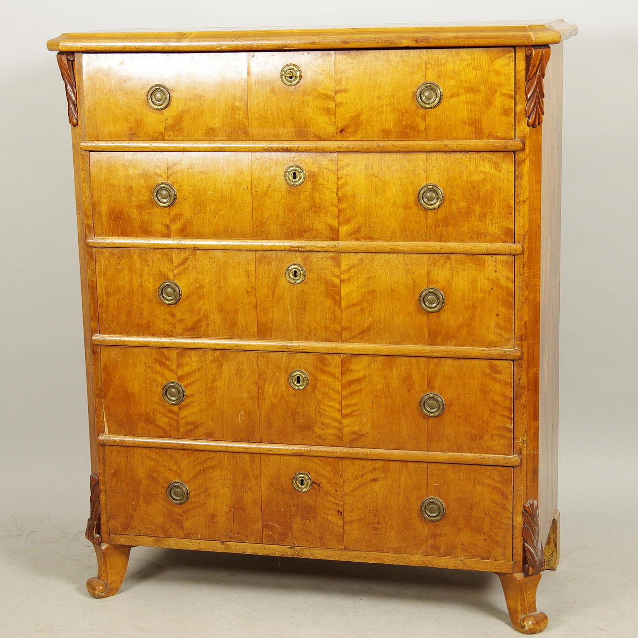 BYRÅ, 5-lådig, björk, senempire.