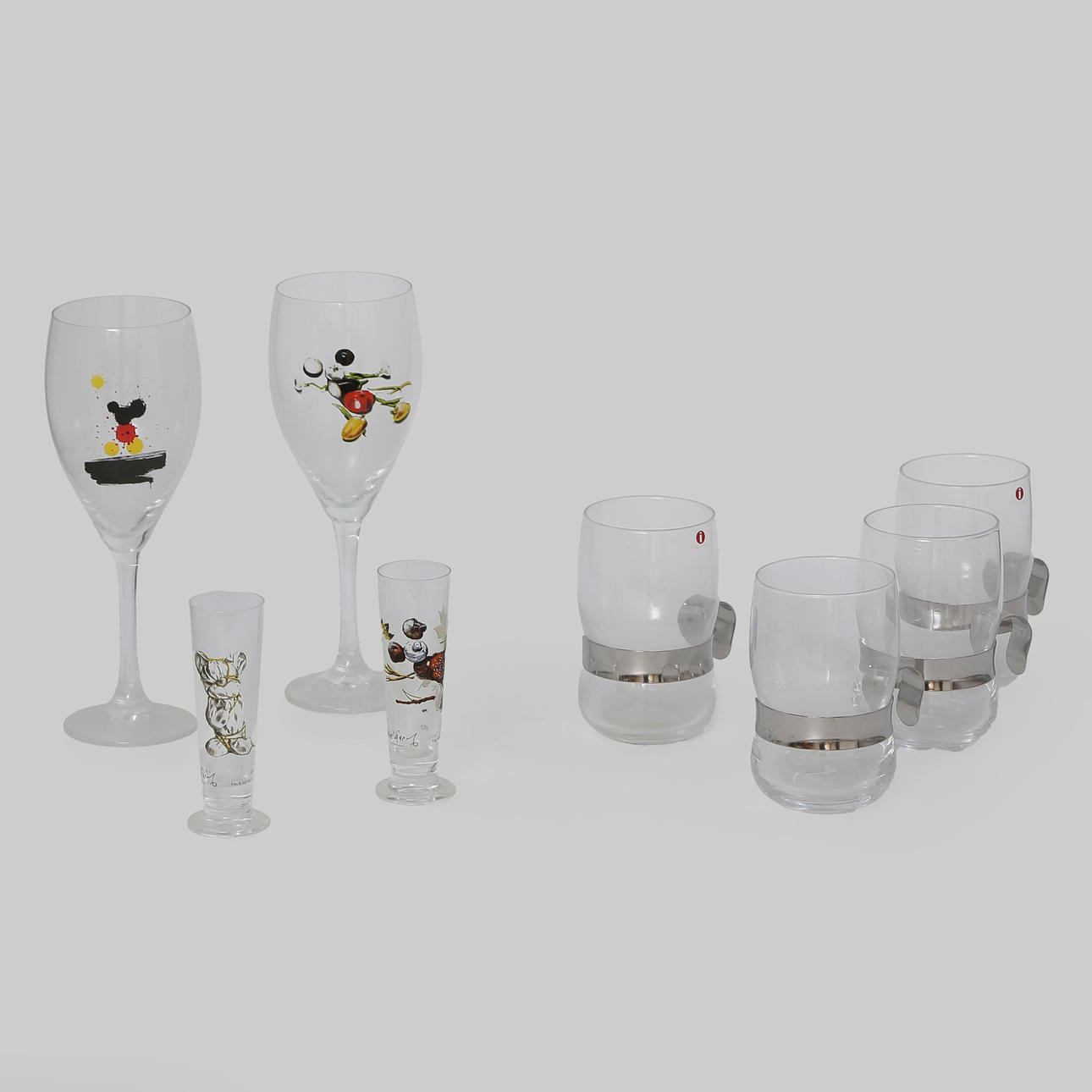 4 GLÄSER IITTALA UND 4 GLÄSER LASSE ÅBERG.