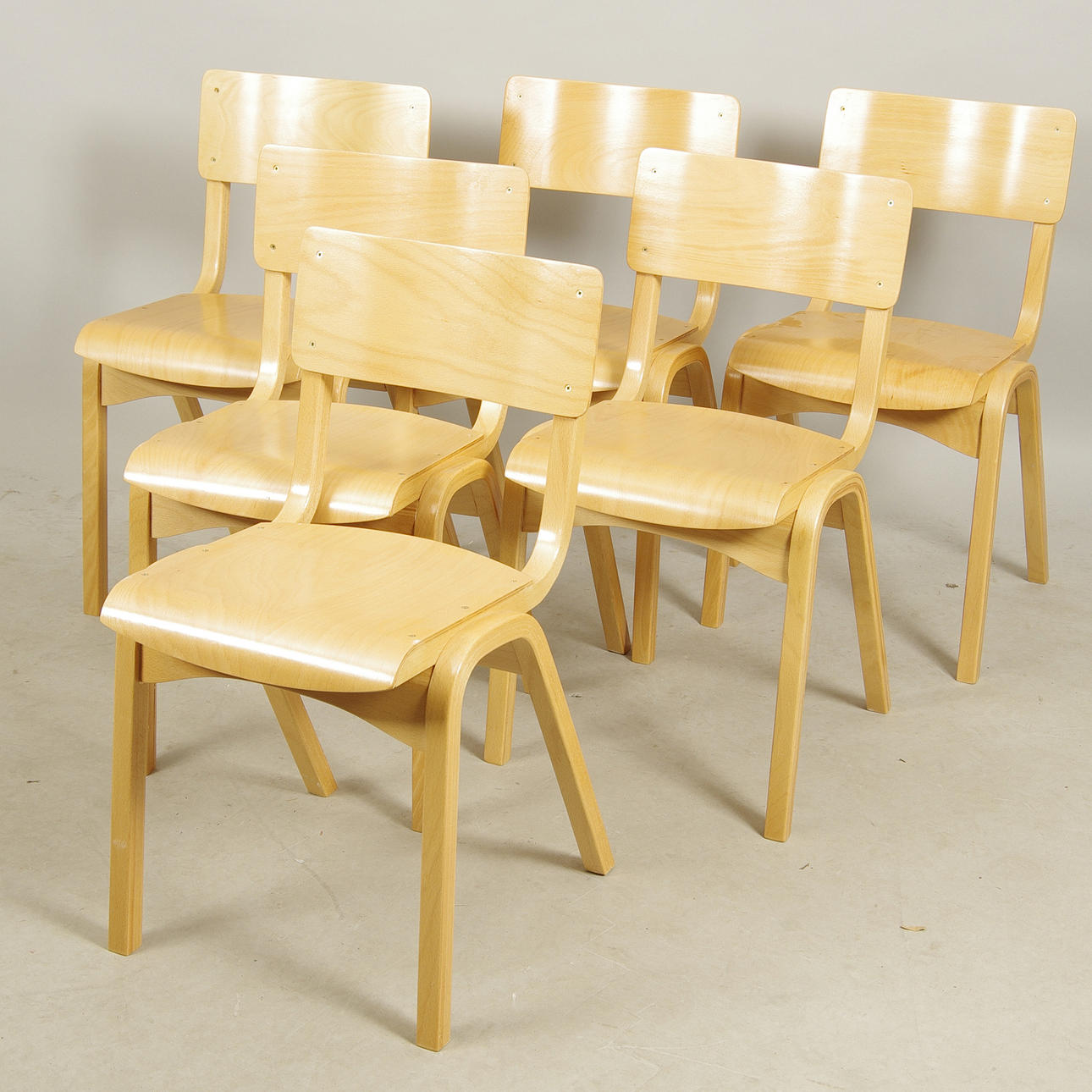 STOLAR, 6 stycken, barnmodell, bok/böjträ.