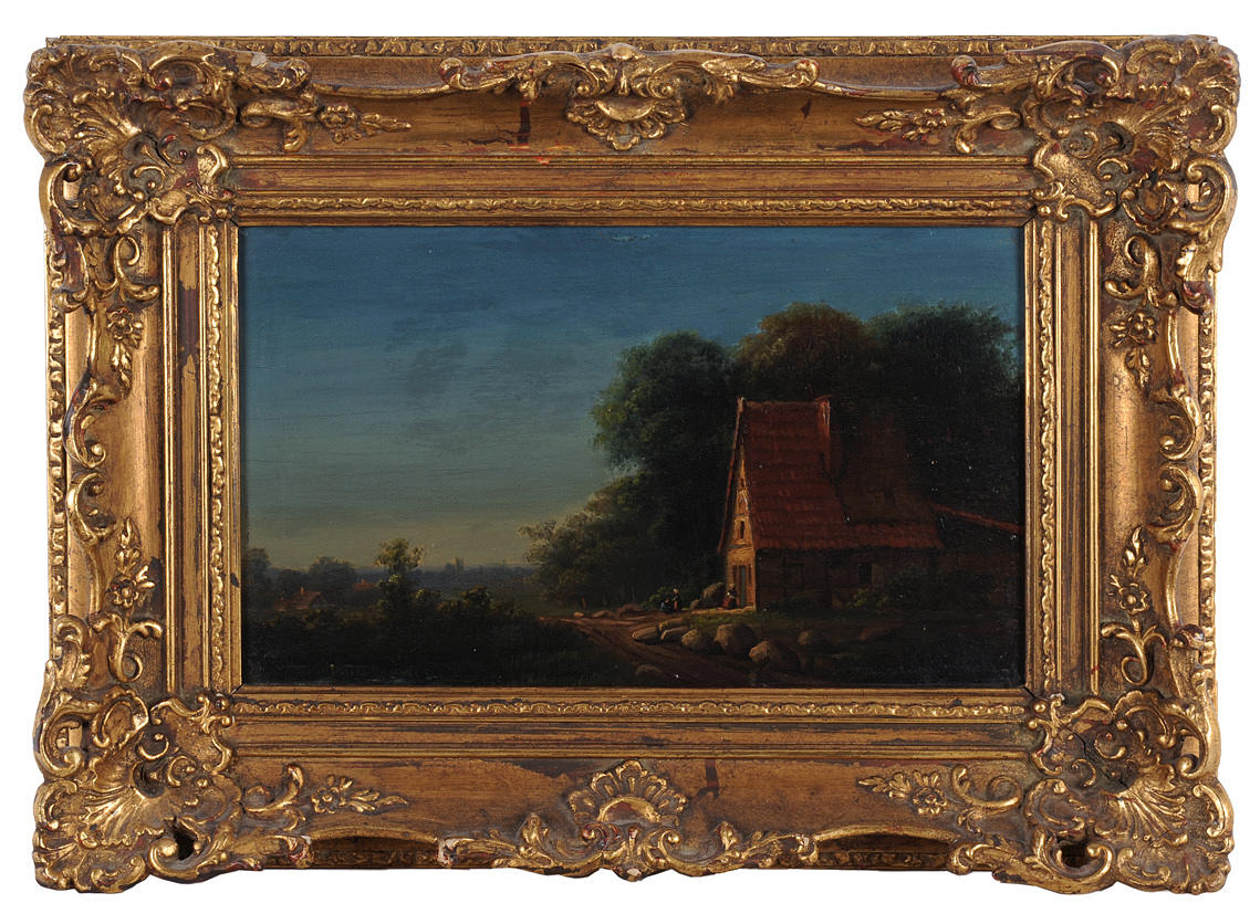 OKÄND KONSTNÄR. olja på trä, 1860-1870.