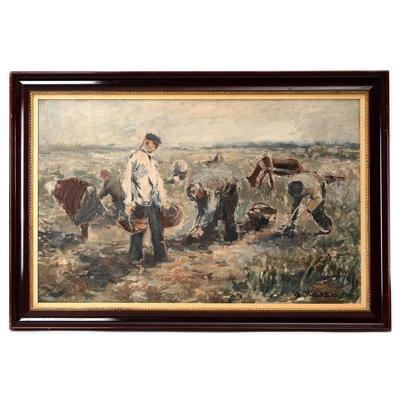 OIDENTIFIERAD KONSTNÄR. Maatalous, öljy paneelissa.